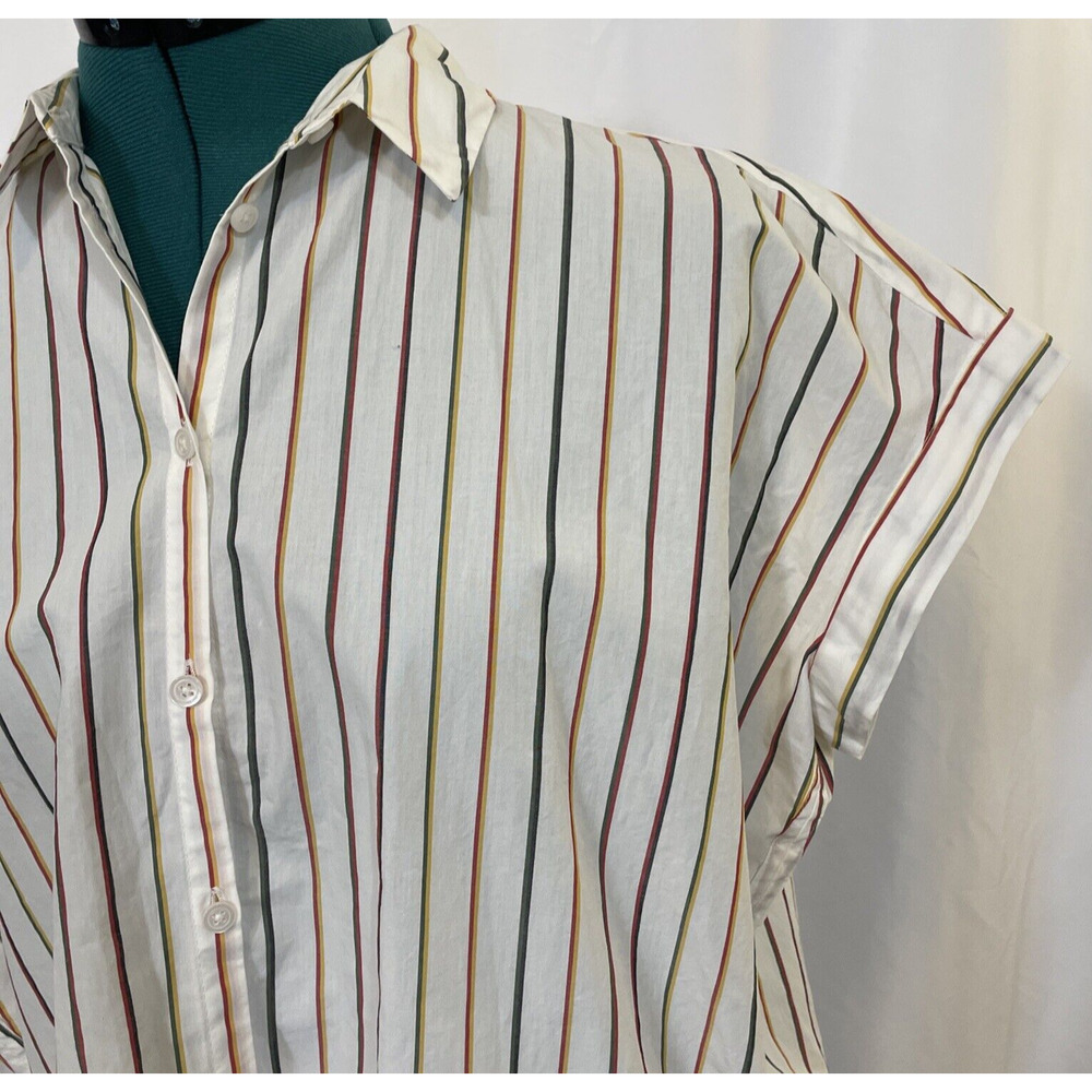 Madewell Central Shirt Womens‎ S Rainbow Stripe Cotton Short Sleeve Button Down - Picture 5 of 9